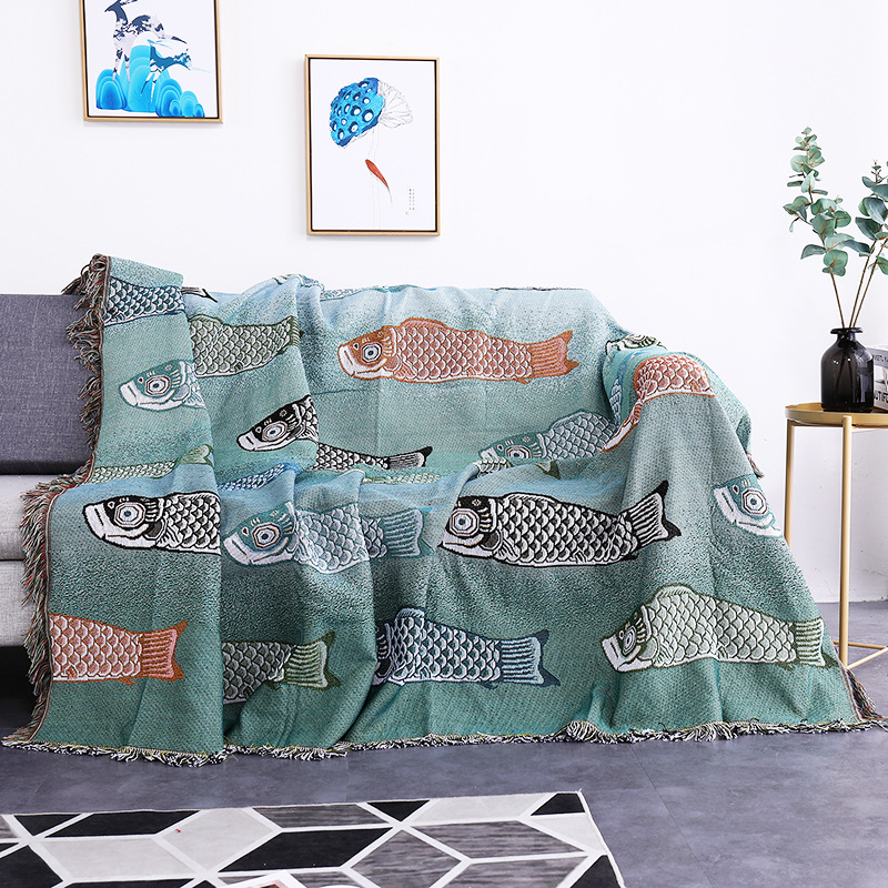 Boho Throw Blanket Fringe - City Ins – serviette de canapé