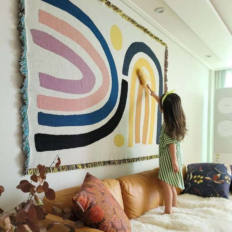 Boho Throw Blanket Fringe - Textile City Ins Optics Couverture en