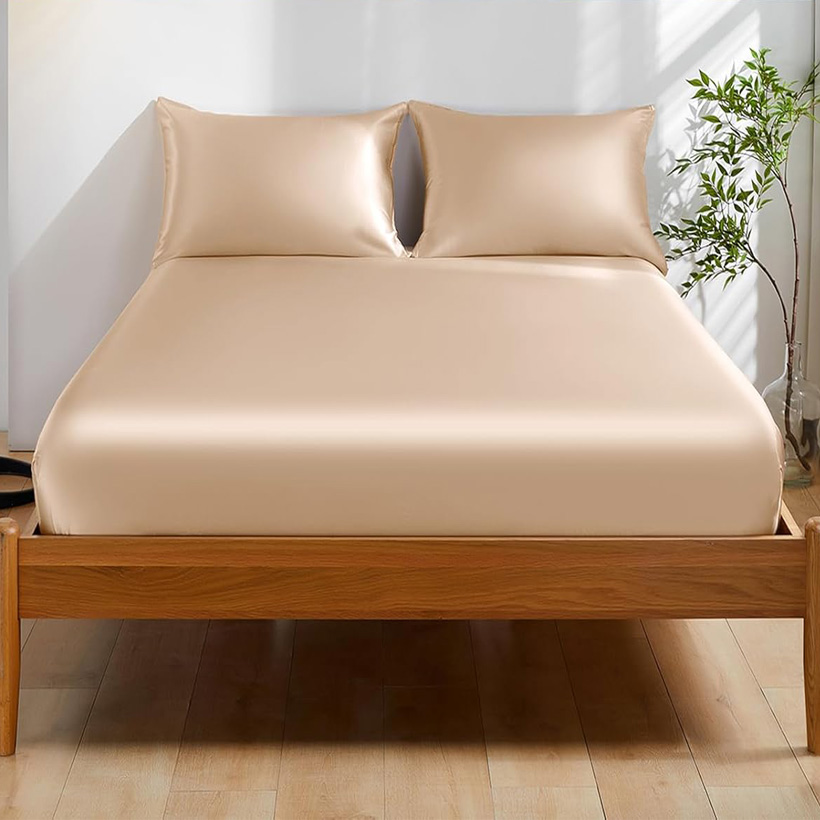 Fitted Bed Sheets Deep Pocket - Drap-housse 100% Soie de Mûrier 22