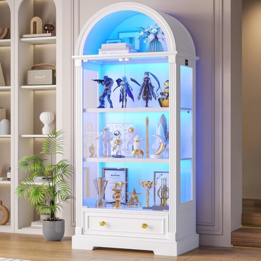 Lighting - Vitrine arquée pour salon, portes en
