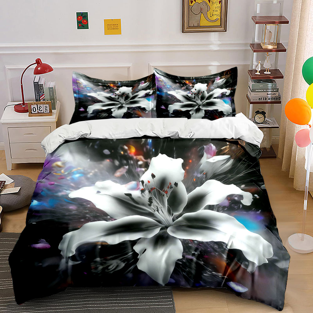Aesthetic Floral Duvet Cover - Parure de lit 3 pièces motif