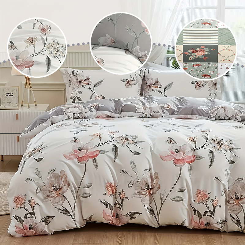 Aesthetic Floral Duvet Cover - Ensemble de housse de couette à