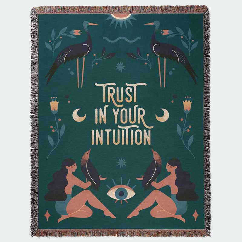 Boho Throw Blanket Fringe - Tapisserie murale spirituelle bohème « Confiez-vous