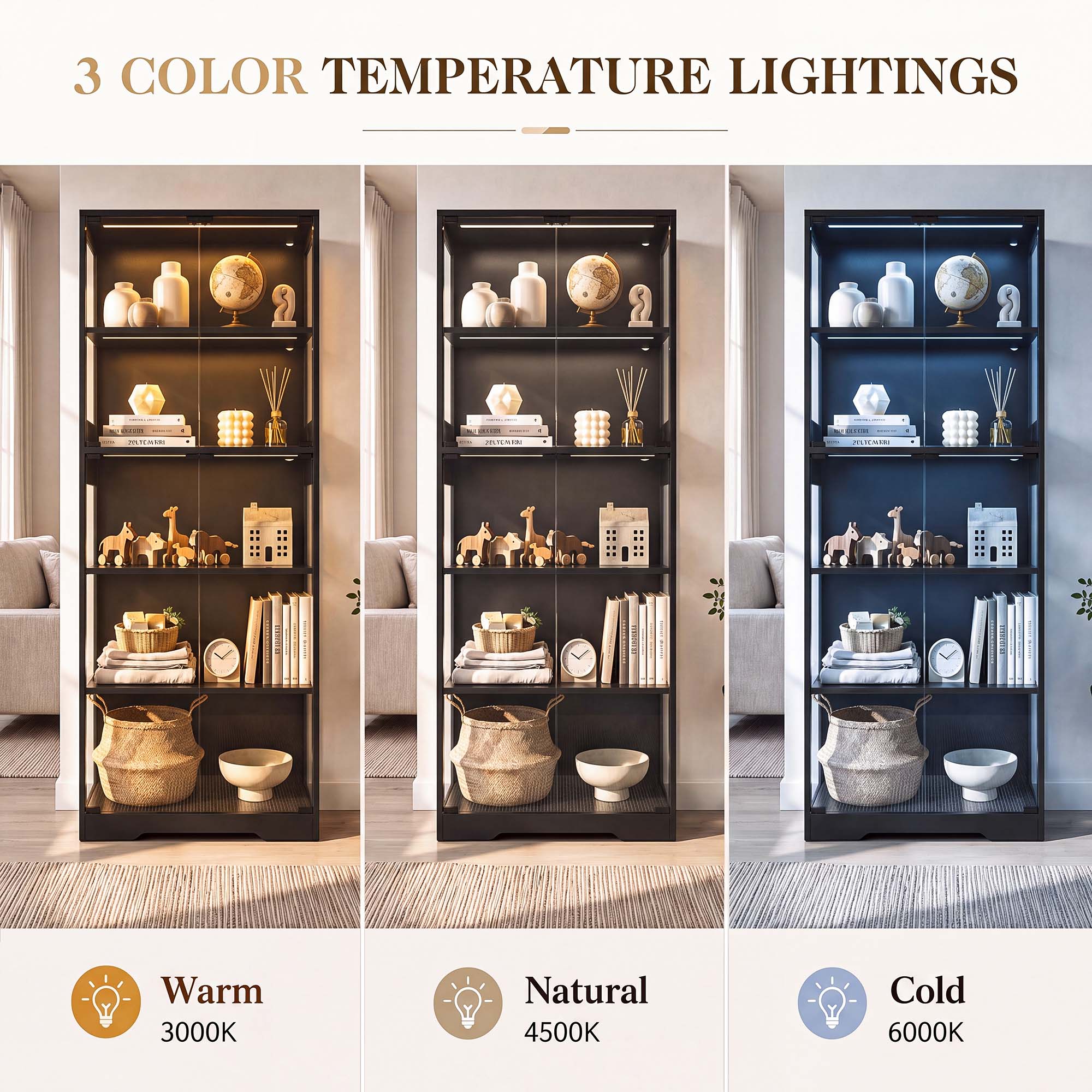 TCGBKAF Vitrine à 5 niveaux av - Lighting avis et prix