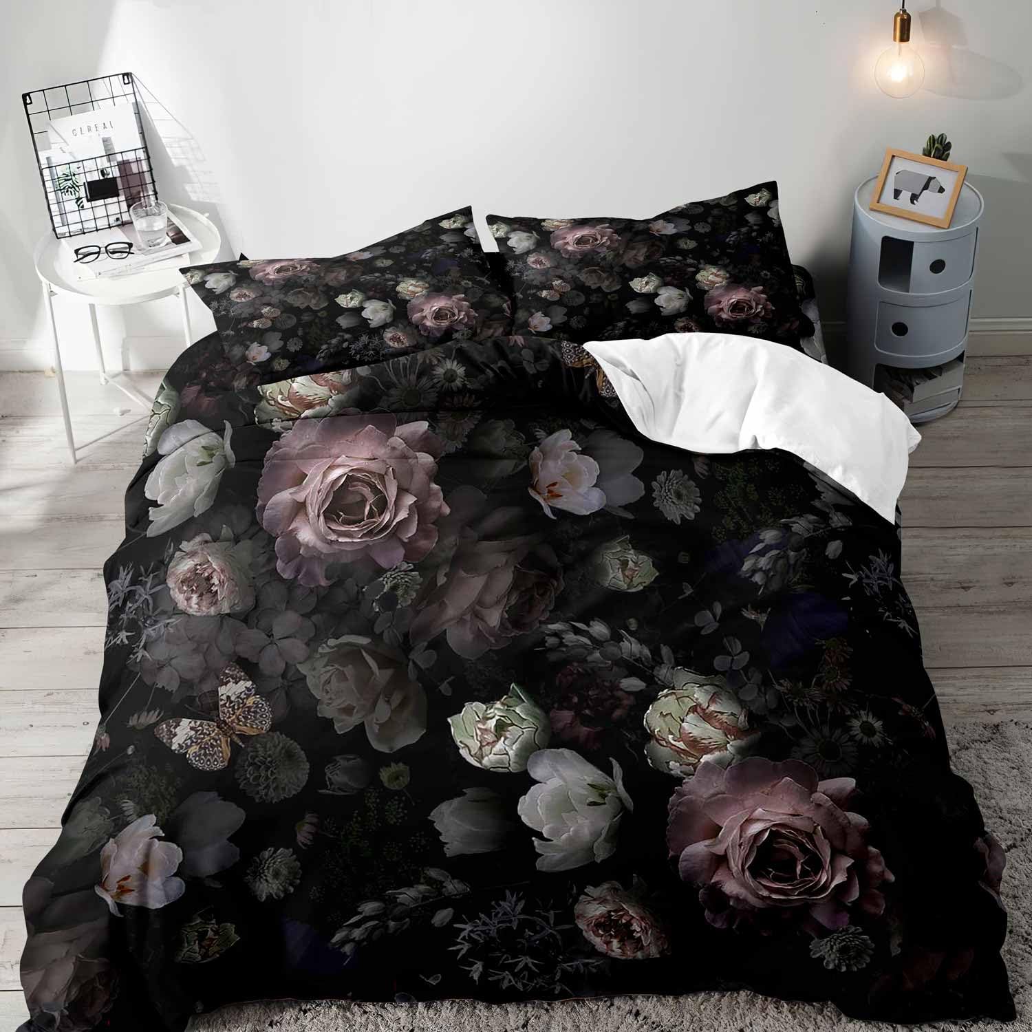Parure de lit Queen avec houss - Aesthetic Floral Duvet Cover avis et prix