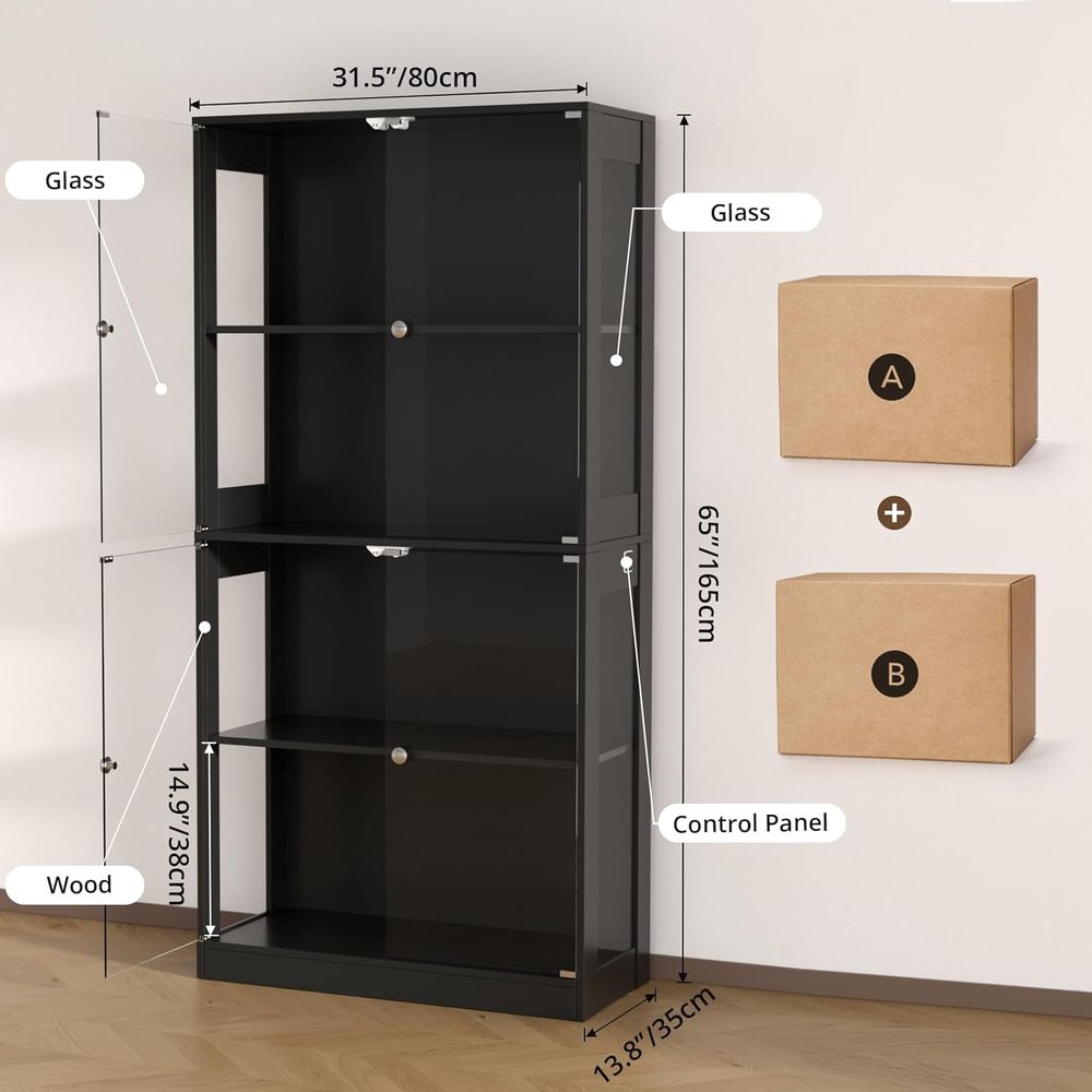 Vitrine à portes vitrées 65 po - Lighting avis et prix