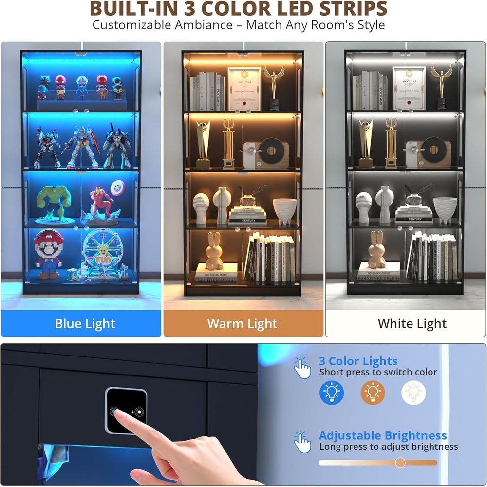 Vitrine à portes vitrées 65 po - Lighting avis et prix