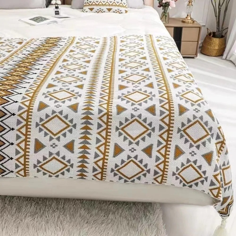 Plaids vintage en tricot épais - Boho Throw Blanket Fringe avis et prix