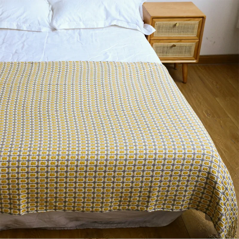 Couverture tissée en jacquard  - Boho Throw Blanket Fringe avis et prix
