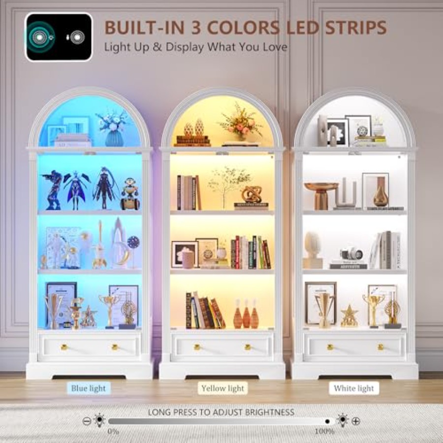 Vitrine arquée pour salon, por - Lighting avis et prix