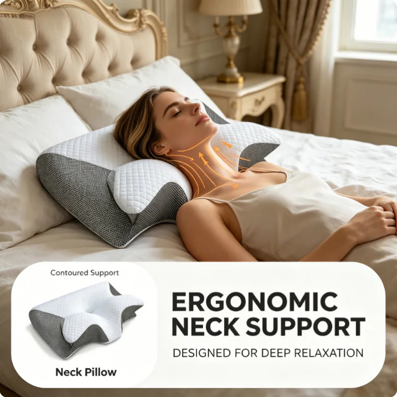 Oreiller cervical ergonomique  - Memory Foam Orthopedic Pillow Neck Pain avis et prix