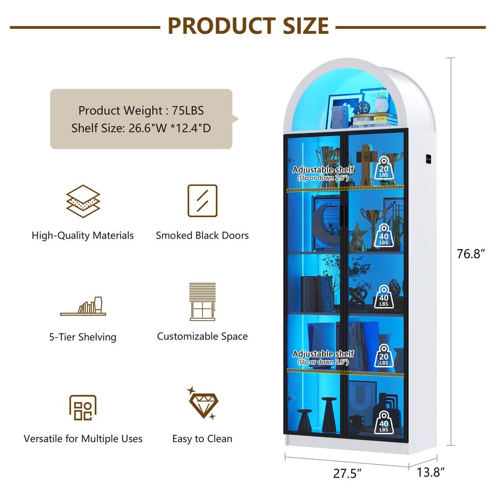 Vitrine avec portes et étagère - Lighting avis et prix