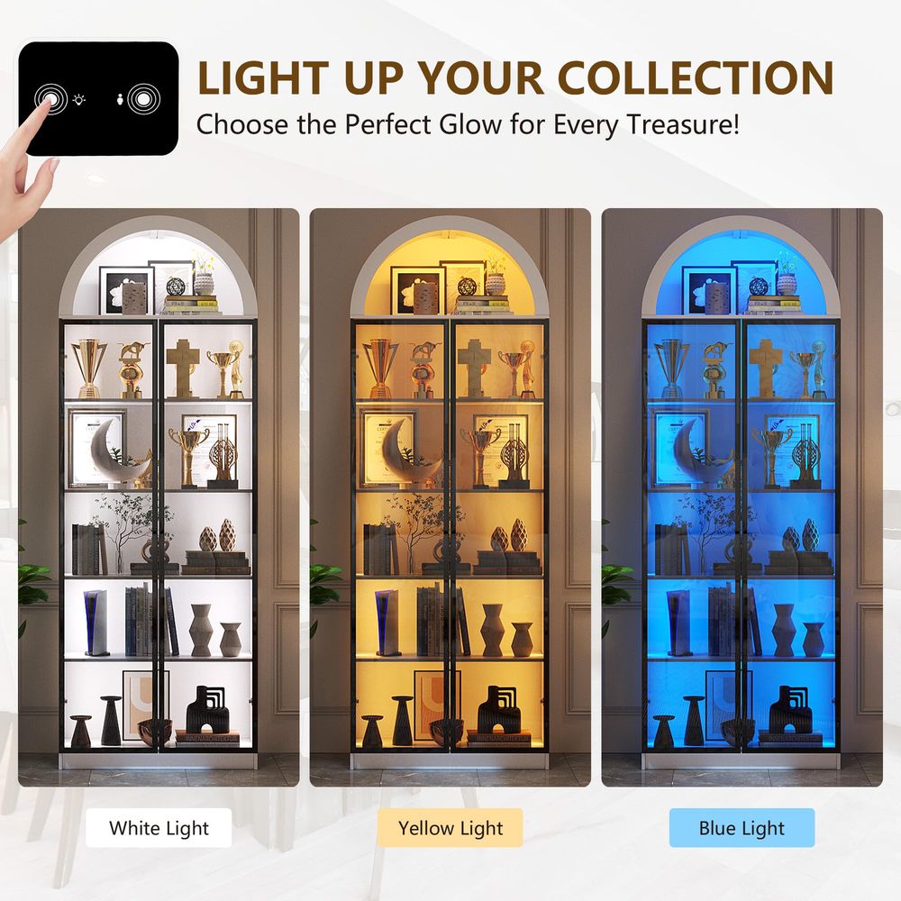Vitrine avec portes et étagère - Lighting avis et prix