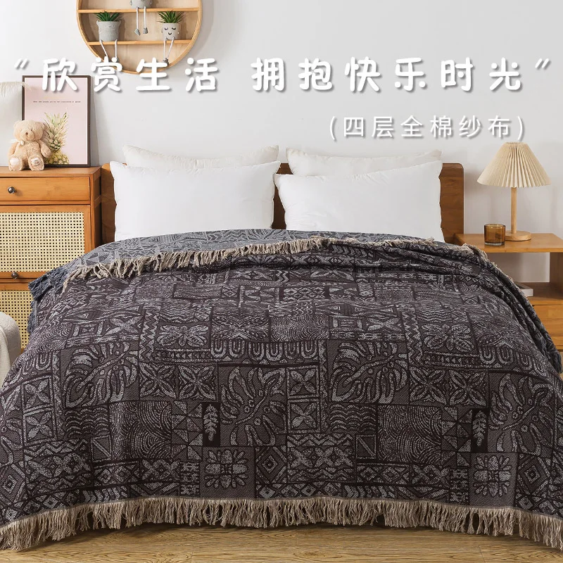 Couvre-lits en coton, 4 couche - Muslin Cotton Bedspread avis et prix