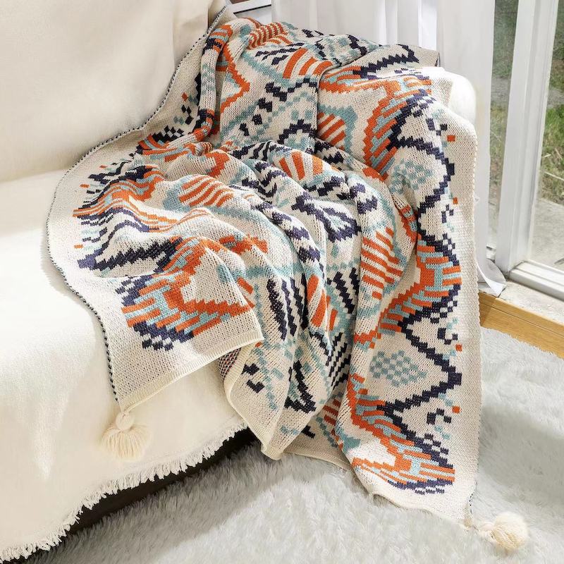 Couverture tissée à franges st - Boho Throw Blanket Fringe avis et prix